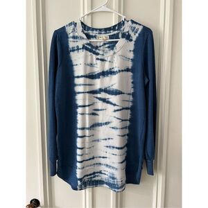 Dakini teal blue and cream tie dye sweatshirt M